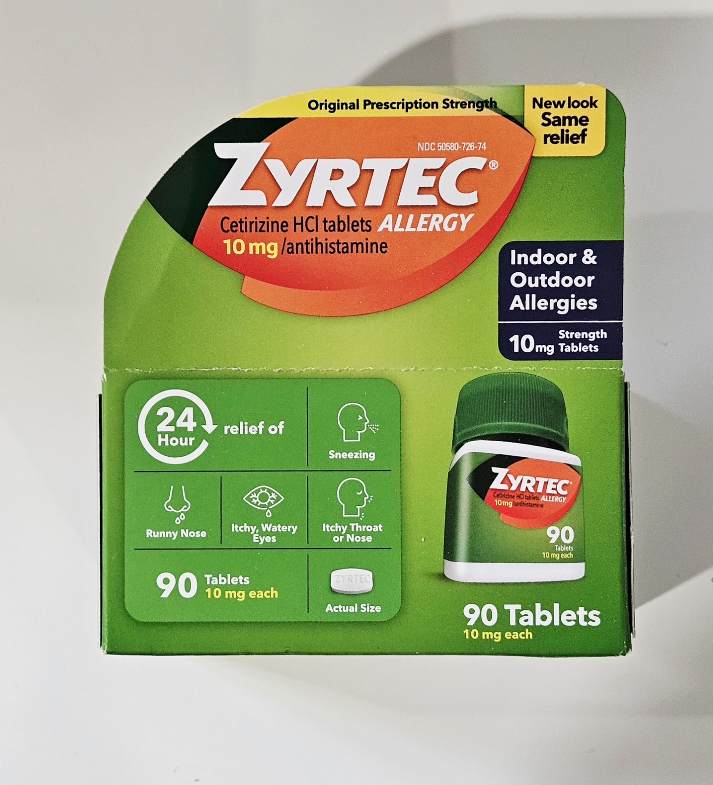 🌞 Zyrtec 10 mg 24 Hour Allergy Relief Tablets (90 Count) Exp Jan 2028