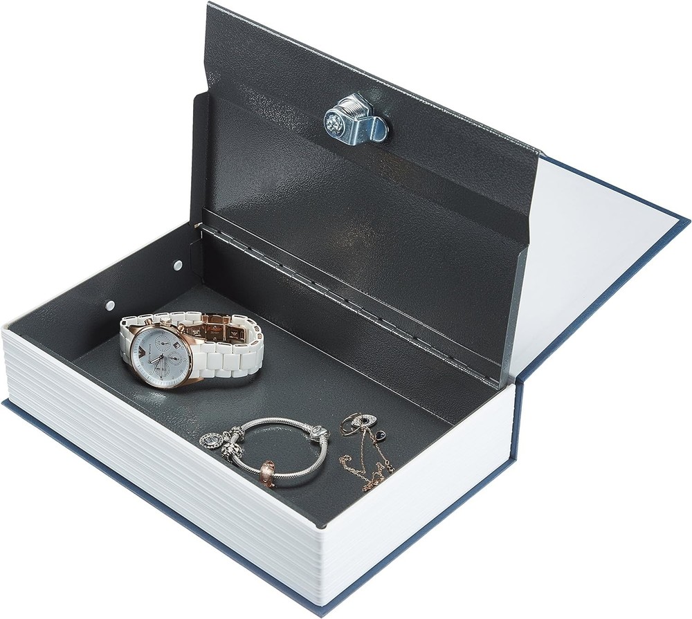 Portable Blue Book Safe with Key Lock