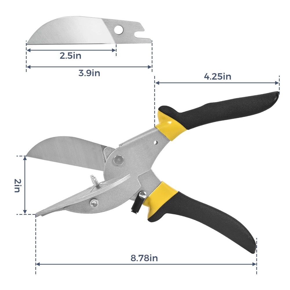 Miter Shears，Sharp Multi Angle Scissors, Adjustable From 45 ° to 135 ° Quarter