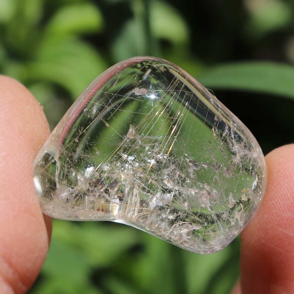 Tumbled Stone: Rutilated Quartz Crystal from Brazil (RTQ414)
