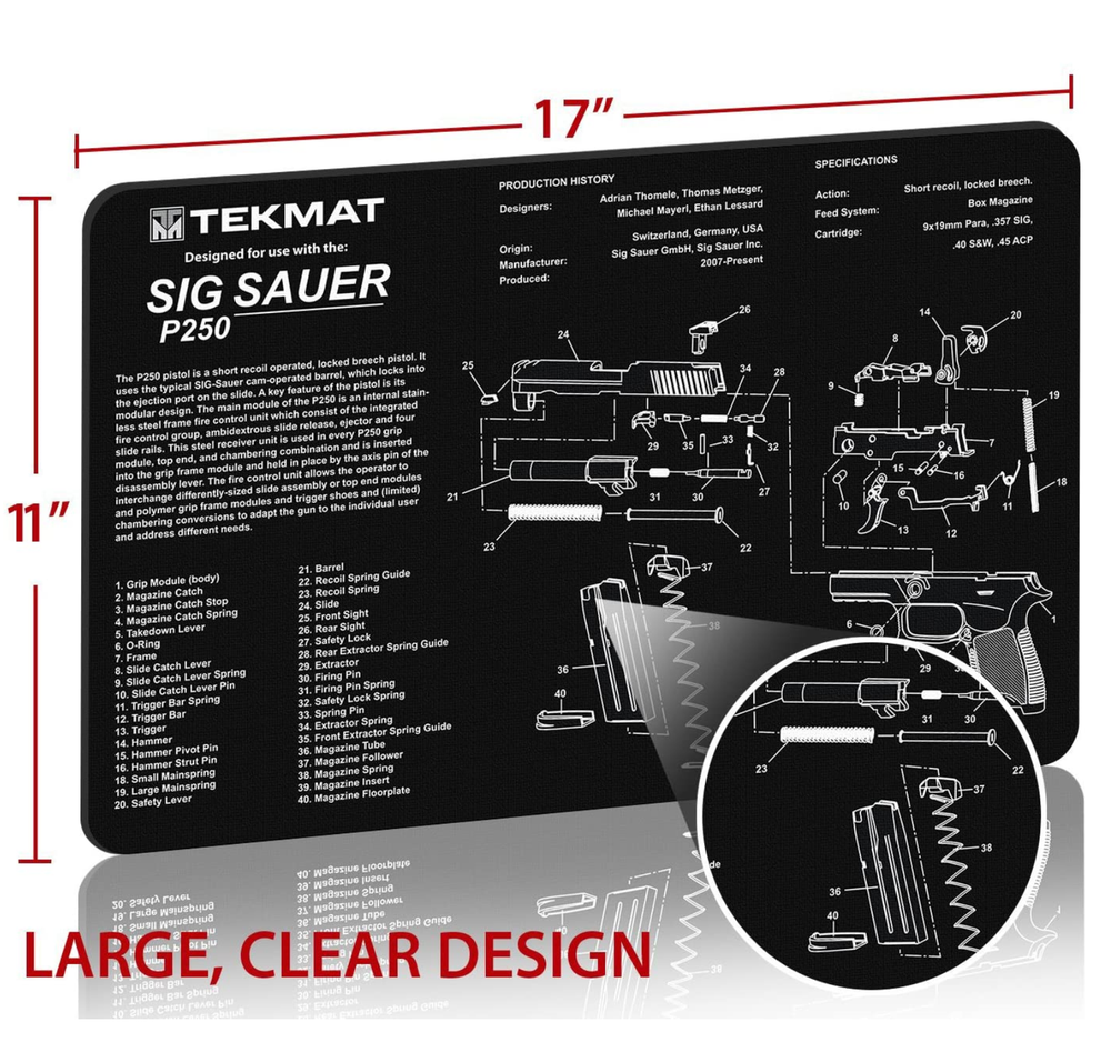 TekMat Cleaning Mat for use with Sig Sauer P250