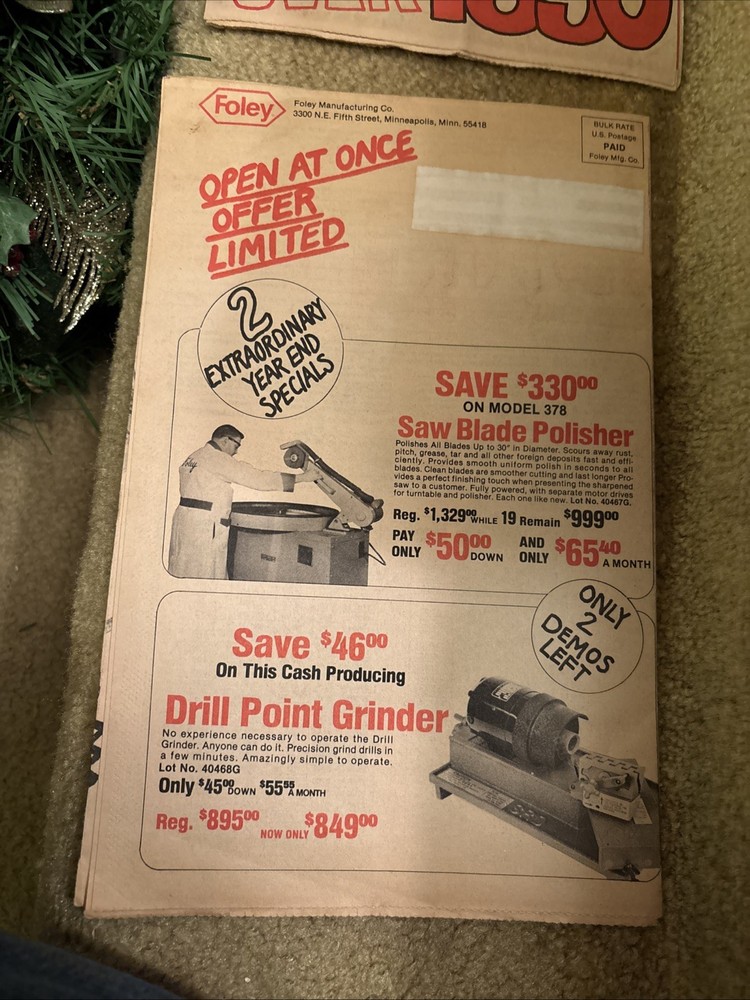 Sharpening Products advertisement, foley belsaw