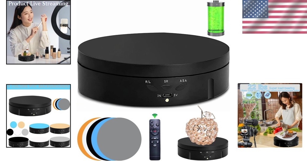 Remote Control Rotating Display Stand, 5 Colors Backgrounds