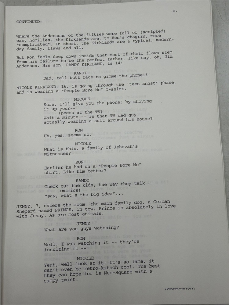 Father Knows Best TV Script Fred Wolf Tim Allen Draft 2003