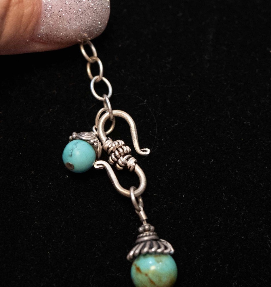 19" Teal Red turquoise necklace