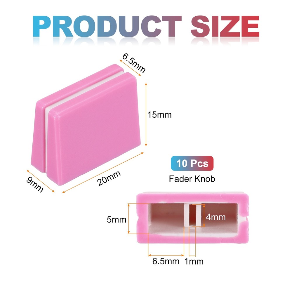 Universal Fader Knobs, Pink Mixer Fader Caps Plastic for DJ Console, 10Pcs