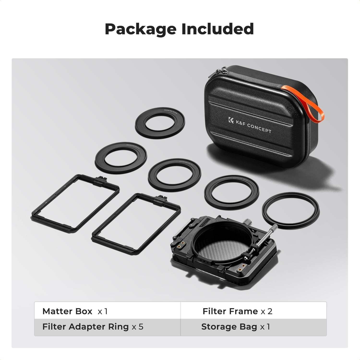 K&F Concept Mini Matte Box DSLR Mattebox for 67/72/77/82/95mm 4x5.65 Lens Filter