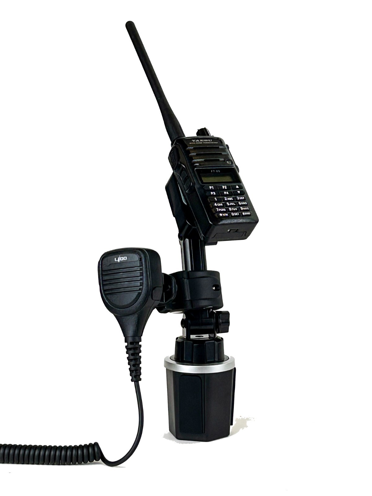 New Cup Holder Mount With Adjustable Height For BaoFeng HT With Mic Holder