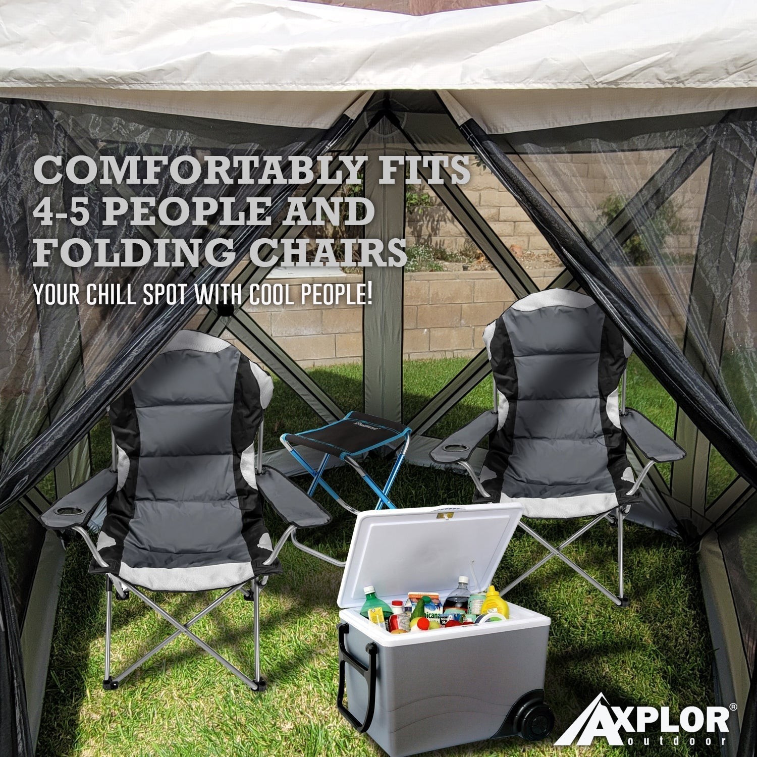 AxplorOutdoor Rapid Tent 8.5ft X8.5ft Portable Pop-Up Canopy with Carry Bag