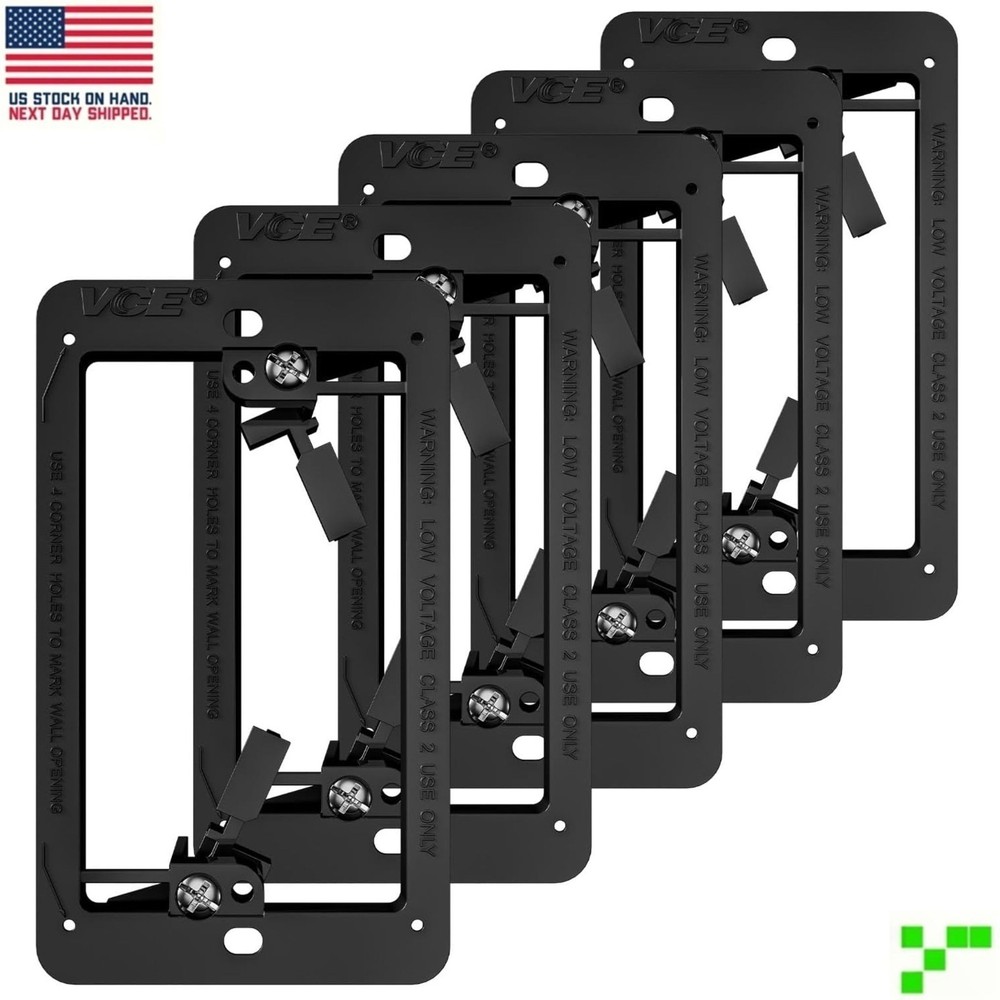 5-PACK Low-Voltage Mounting Bracket Single Gang Wall Plate Coax Network HDMI