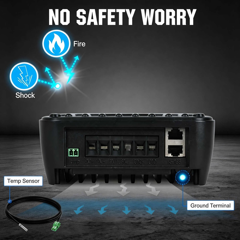 60A MPPT Solar Charge Controller 12V/24V Auto LCD Battery Regulator Parallel US
