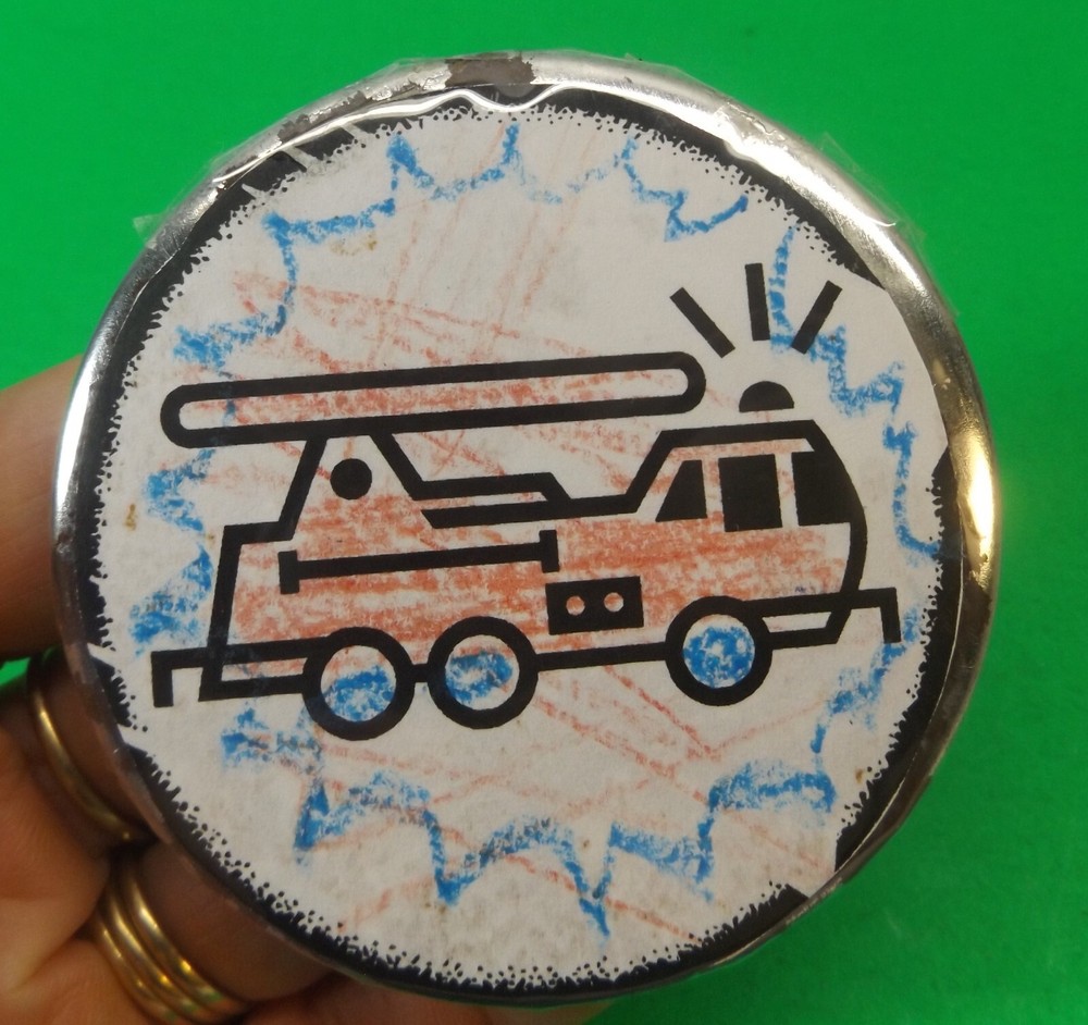 Firetruck Button Pin PInback