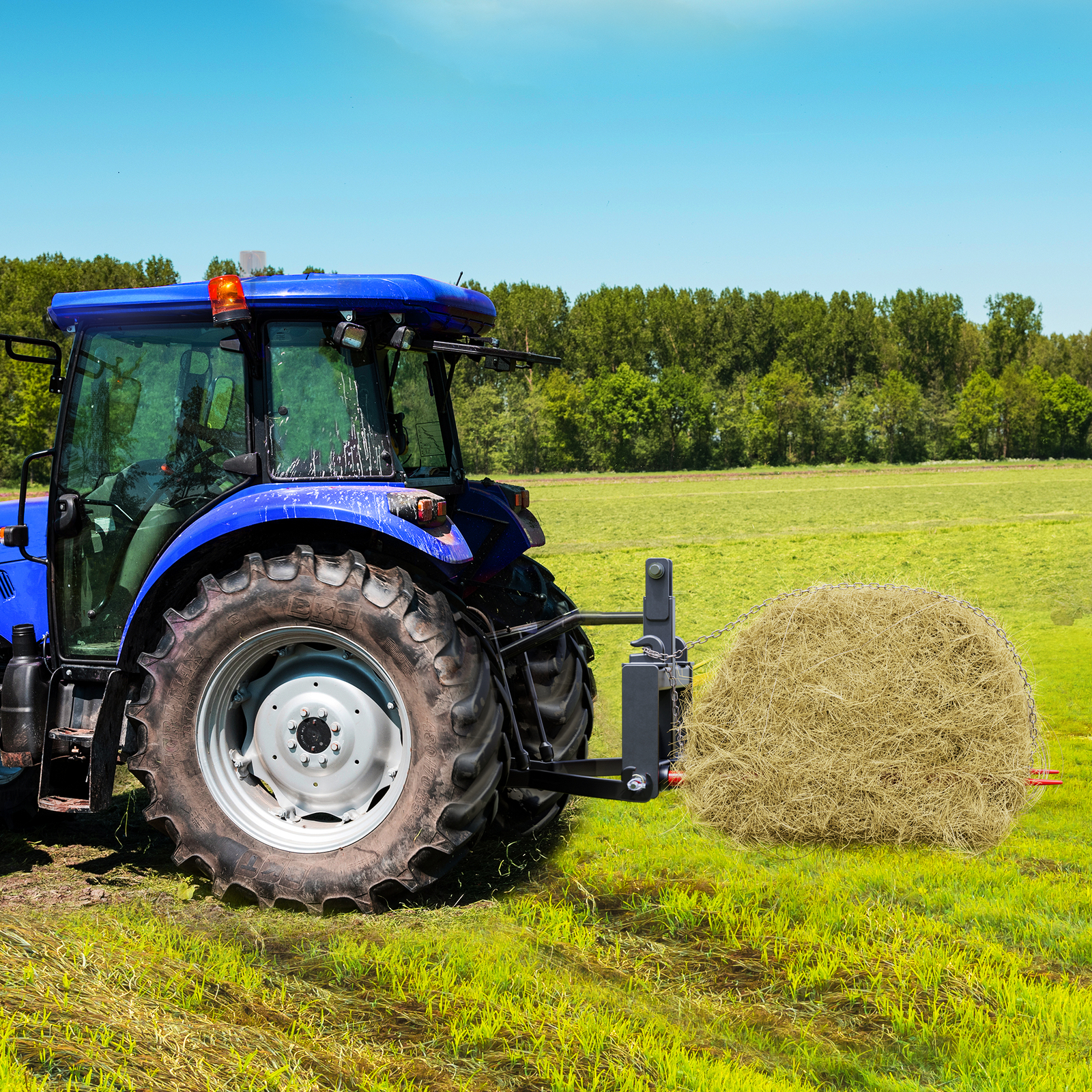 3 Point 2" Receiver Hitch Drawbar W/ 2 Hay Spear Holes for CAT 0 Tractor 3000lbs