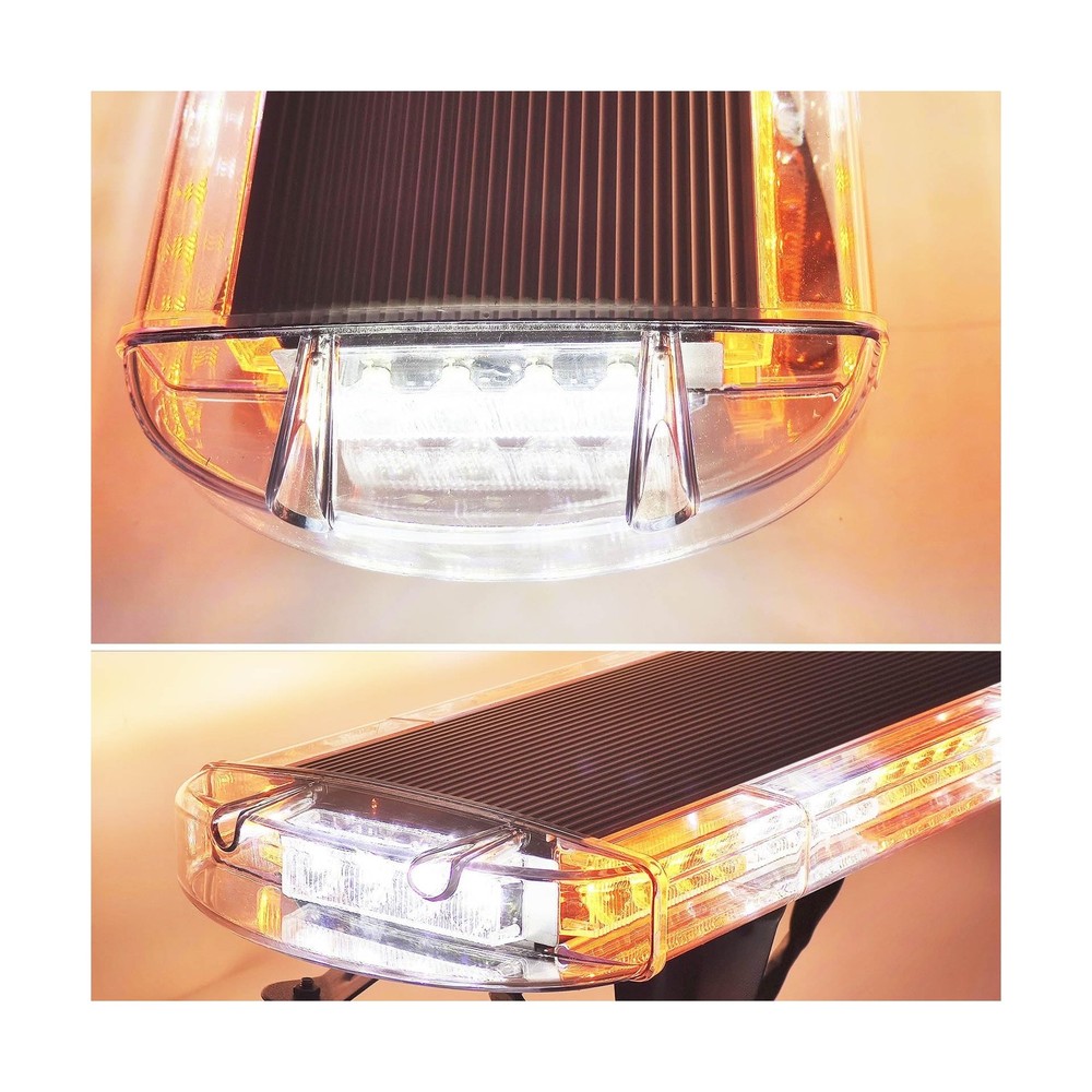 63 inch Amber/White Rooftop Emergency LED Warning Lights Bar Adjustable Mount...