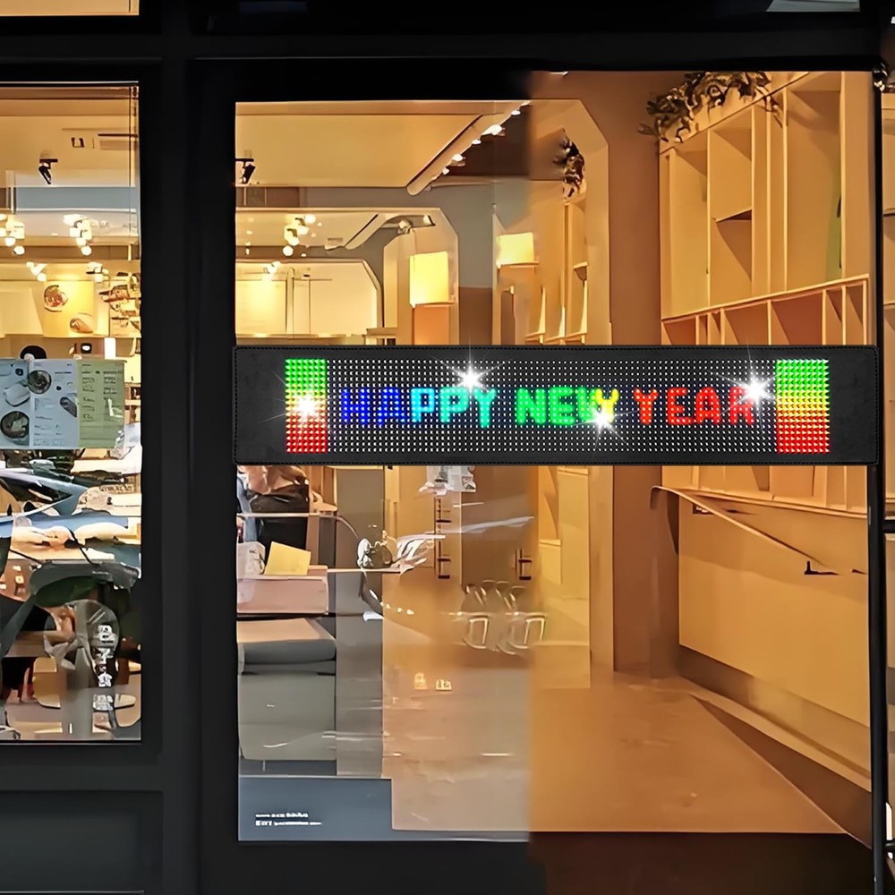 LED Sign 23"x5" Programmable w/ Bluetooth App Control - Huge Bright RGB