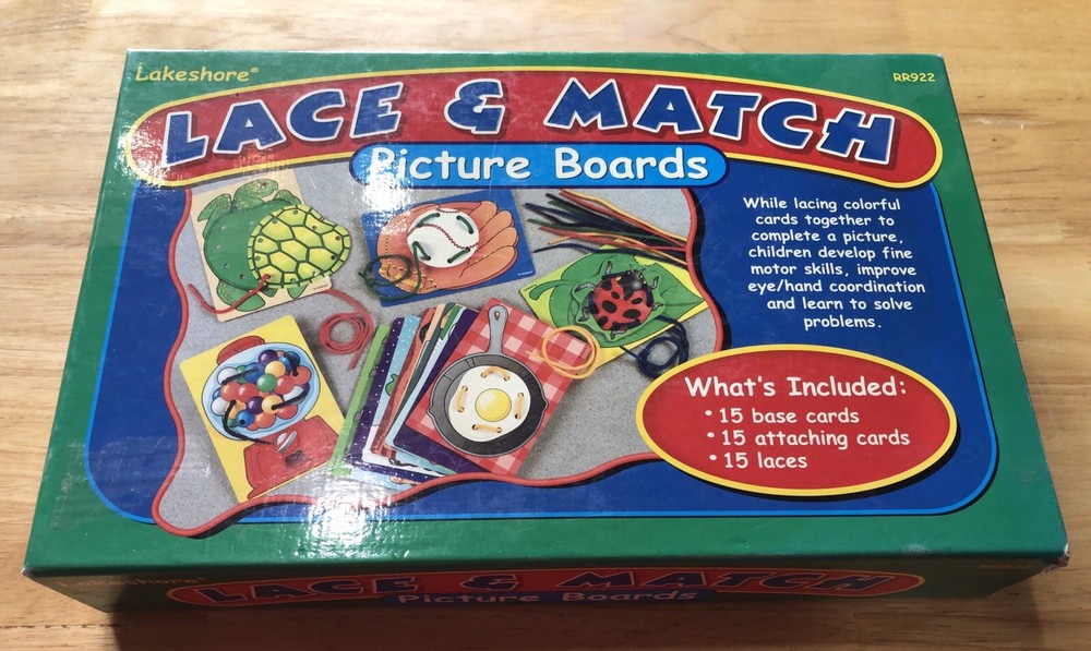 Lakeshore Learning Lace & Match Picture Boards EUC