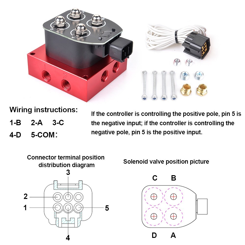 Air Ride Suspension Solenoid Valve Remote & Control Panel Kit w/ Pressure Gauge