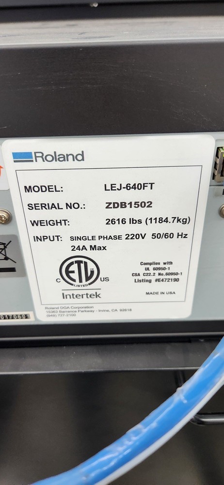 Roland LEJ-640FT UV Flatbed Printer (USED)