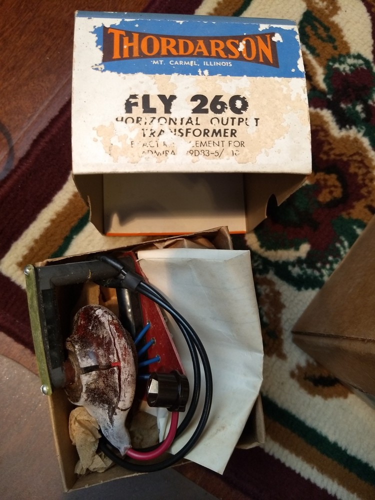 Vtg. NOS Thordarson FLY 260 Horizontal Output Flyback Transformer Admiral w/ Box