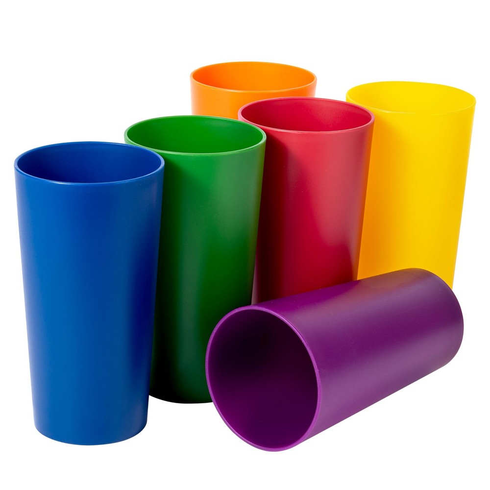 ZAINCA 26-ounce Plastic Drinking Glasses Stackable 26 oz, Mixed-Color