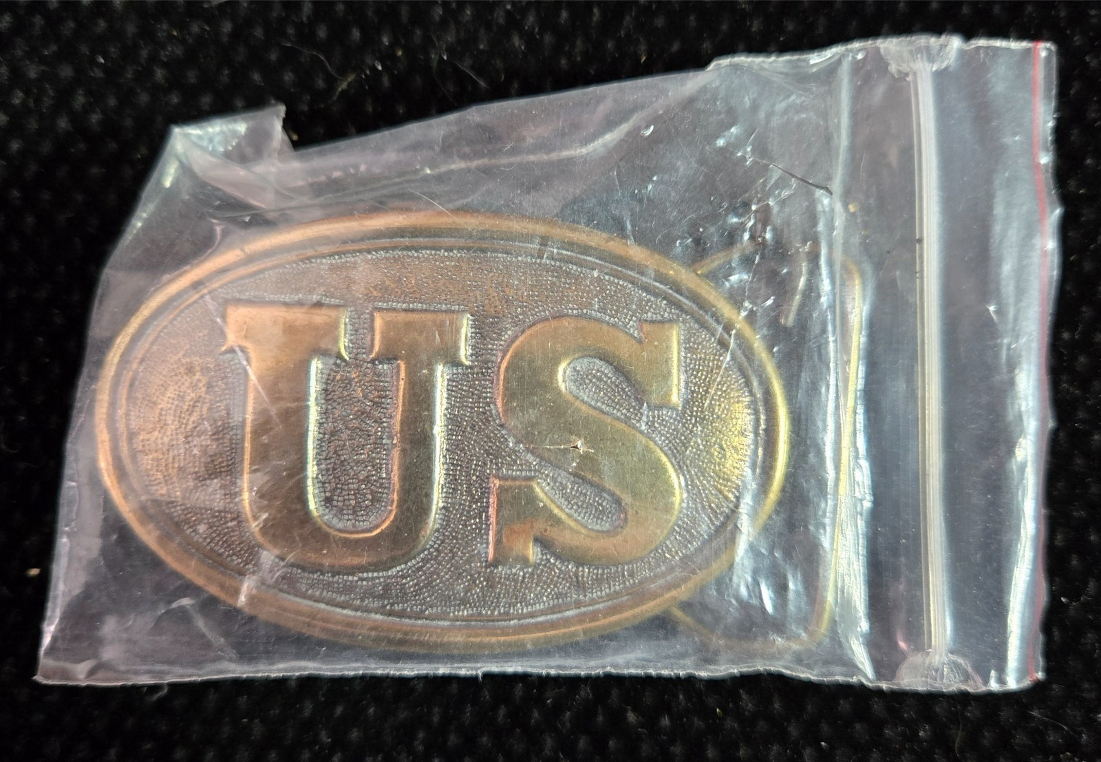 Vintage Civil War US Reproduction Brass Belt Buckle REPLICA