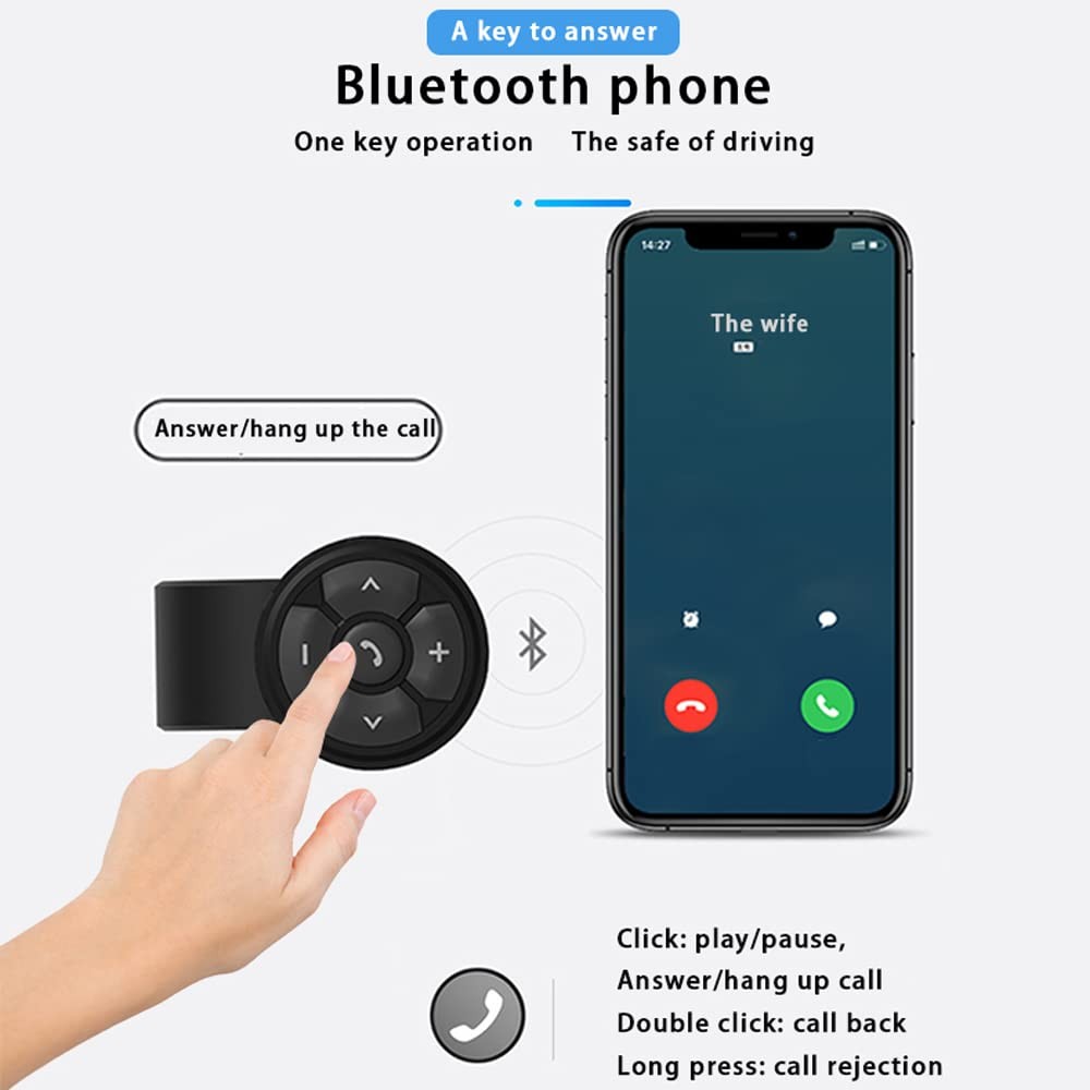 Car Motorcycle Bicycle Wireless Bluetooth 5.3 Remote Controller Car Kit Steer...