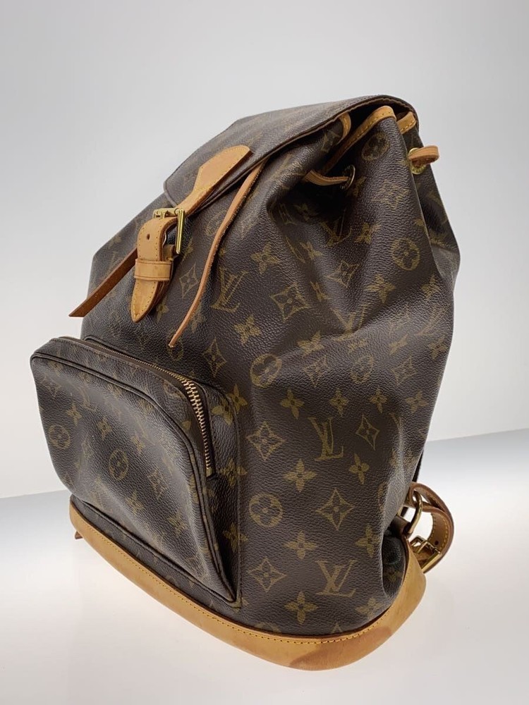 LOUIS VUITTON Backpack Mons Monogram Canvas PVC BRW Used