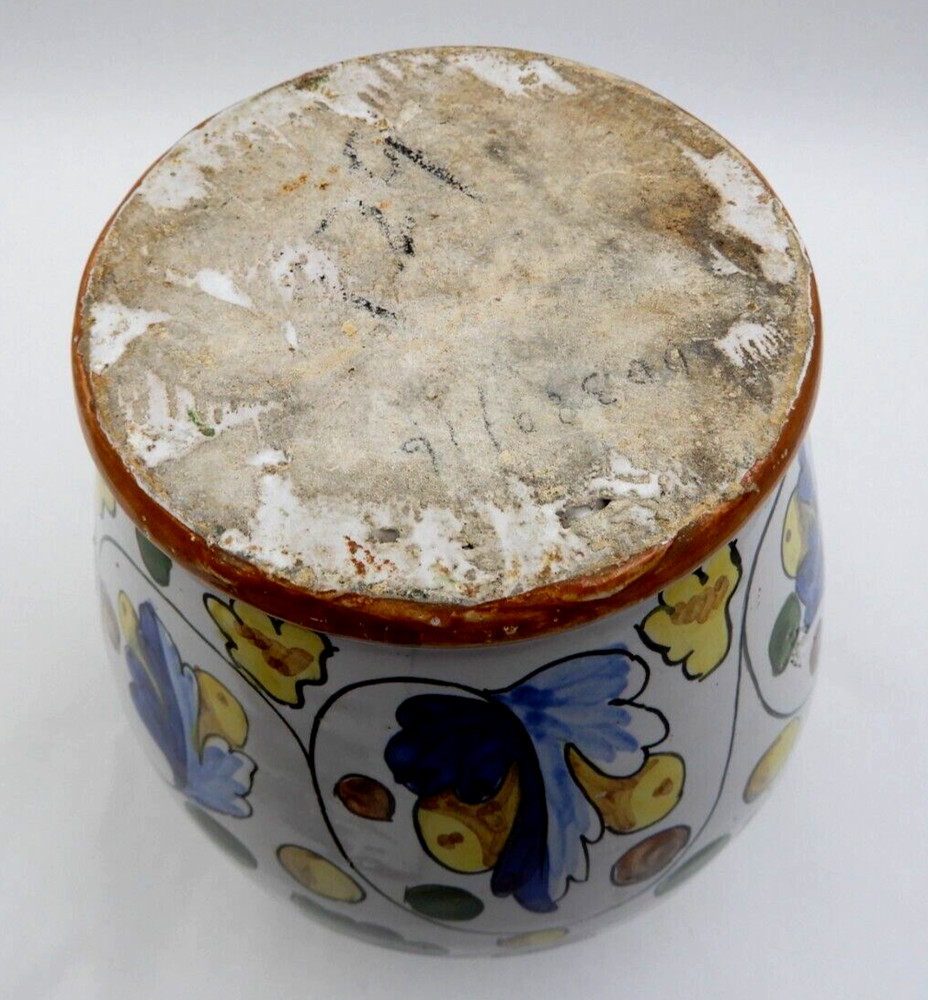 ITALIAN HANDMADE HAND-PAINTED LEAF & NUTS PATTERN CERAMIC JUG OR PITCHER