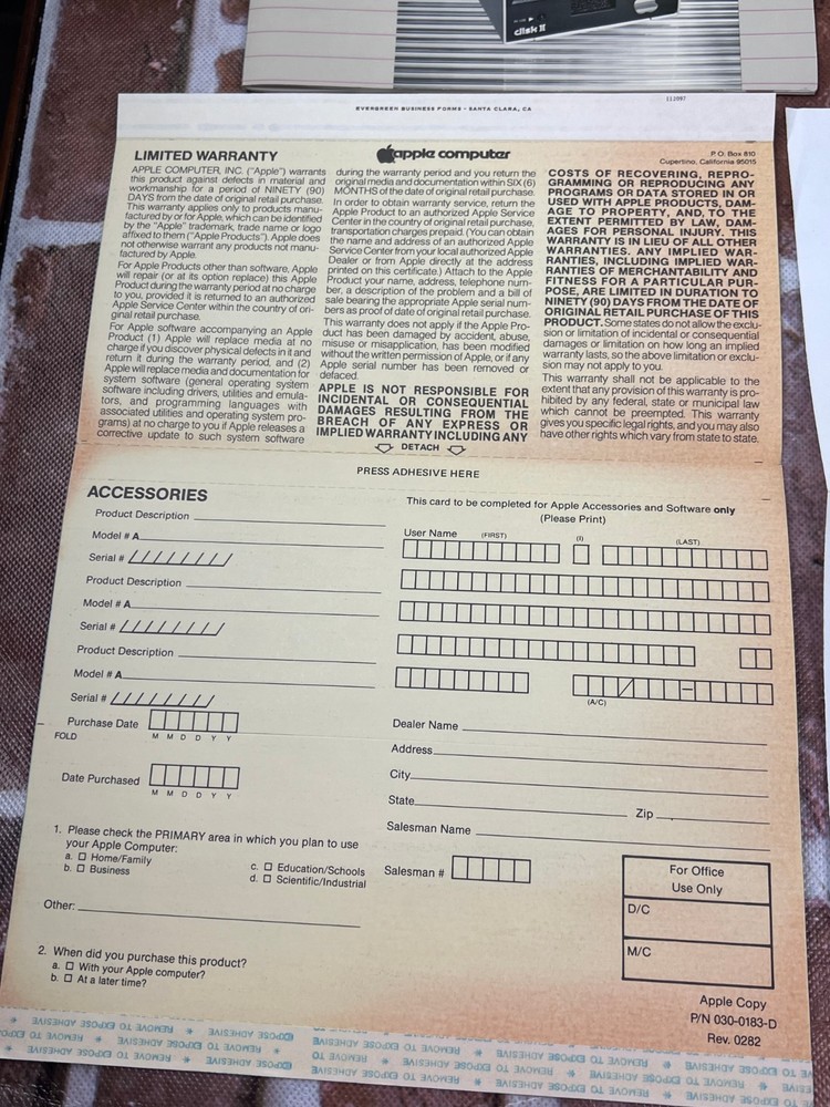 Vintage Apple II Disk II Installation manual