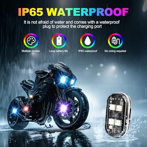 4-LED Cordless LED Strobe Lights with Remote Control High Brightness 4PCS