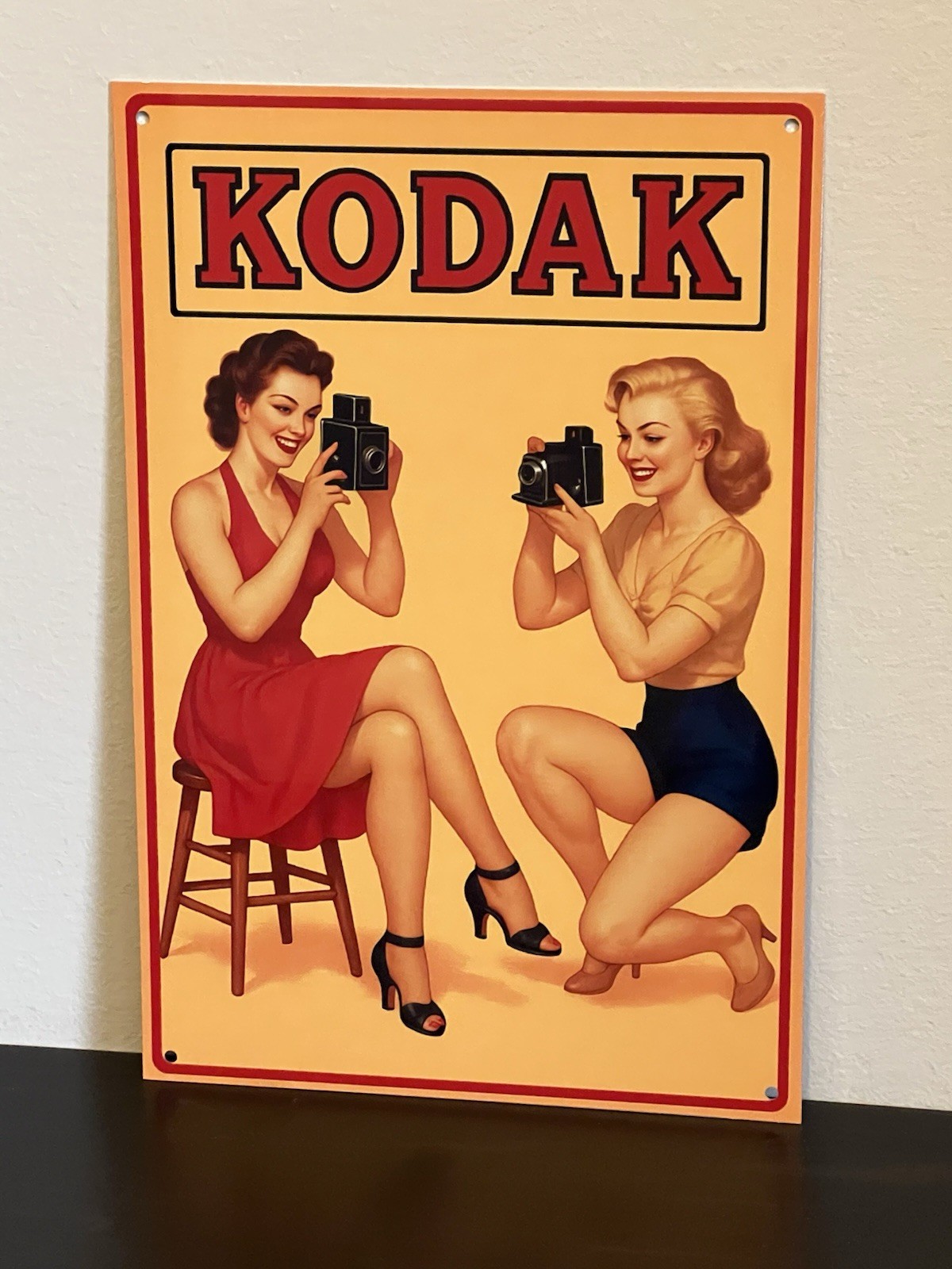 Kodak Camera Pinup Girls Vintage Style Metal Poster Sign Advertising