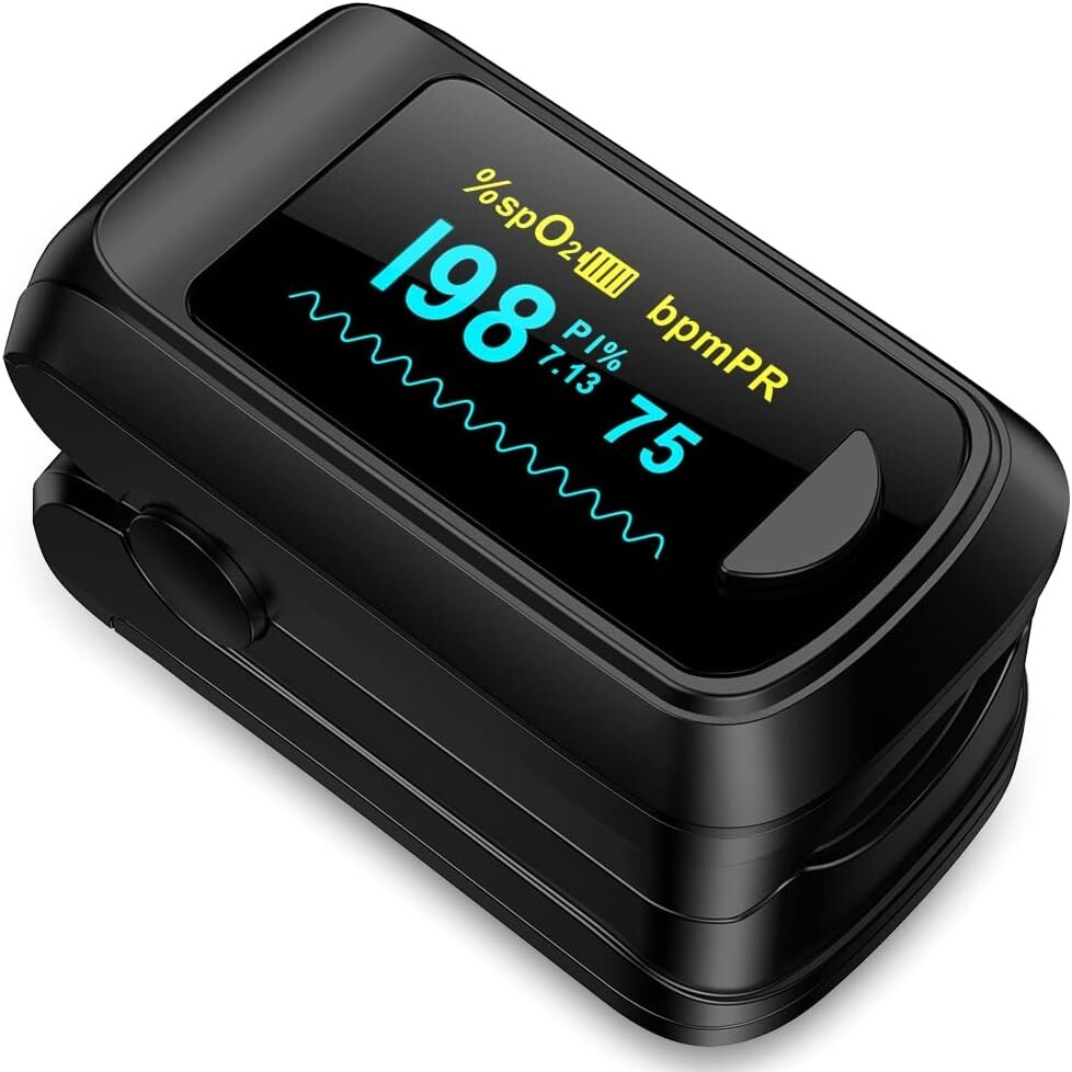 Fingertip Pulse Oximeter Blood Oxygen Monitor Pulse Ox, Heart Rate and Fast Spo2