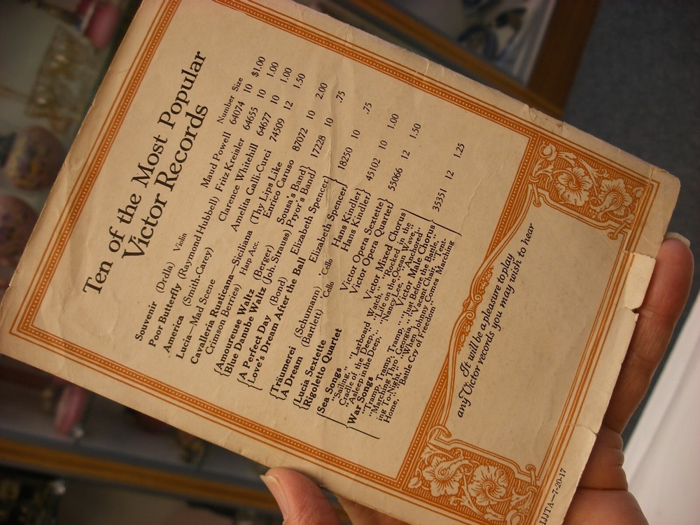 Original Victor Phonograph Record Catalog - Dated September, 1917