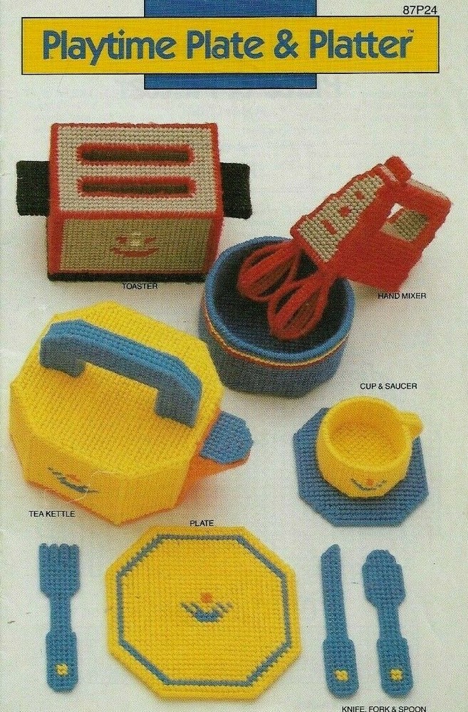 USED PLAYTIME PLATE & PLATTER ANNIE'S DIGEST SIZE PLASTIC CANVAS PATTERN BOOK