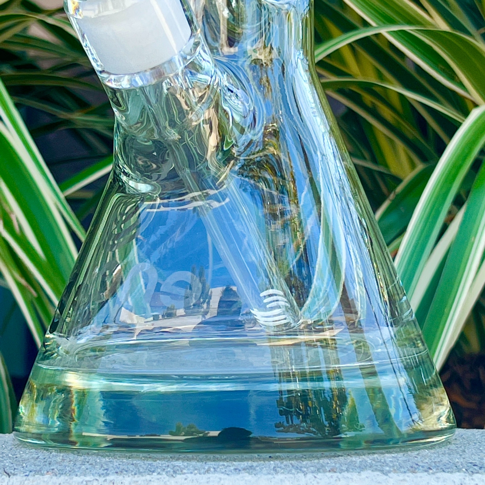 16" inch 50 x 7mm Wall Super Thick Base Color Glass Bong Tobacco Hookah Beaker