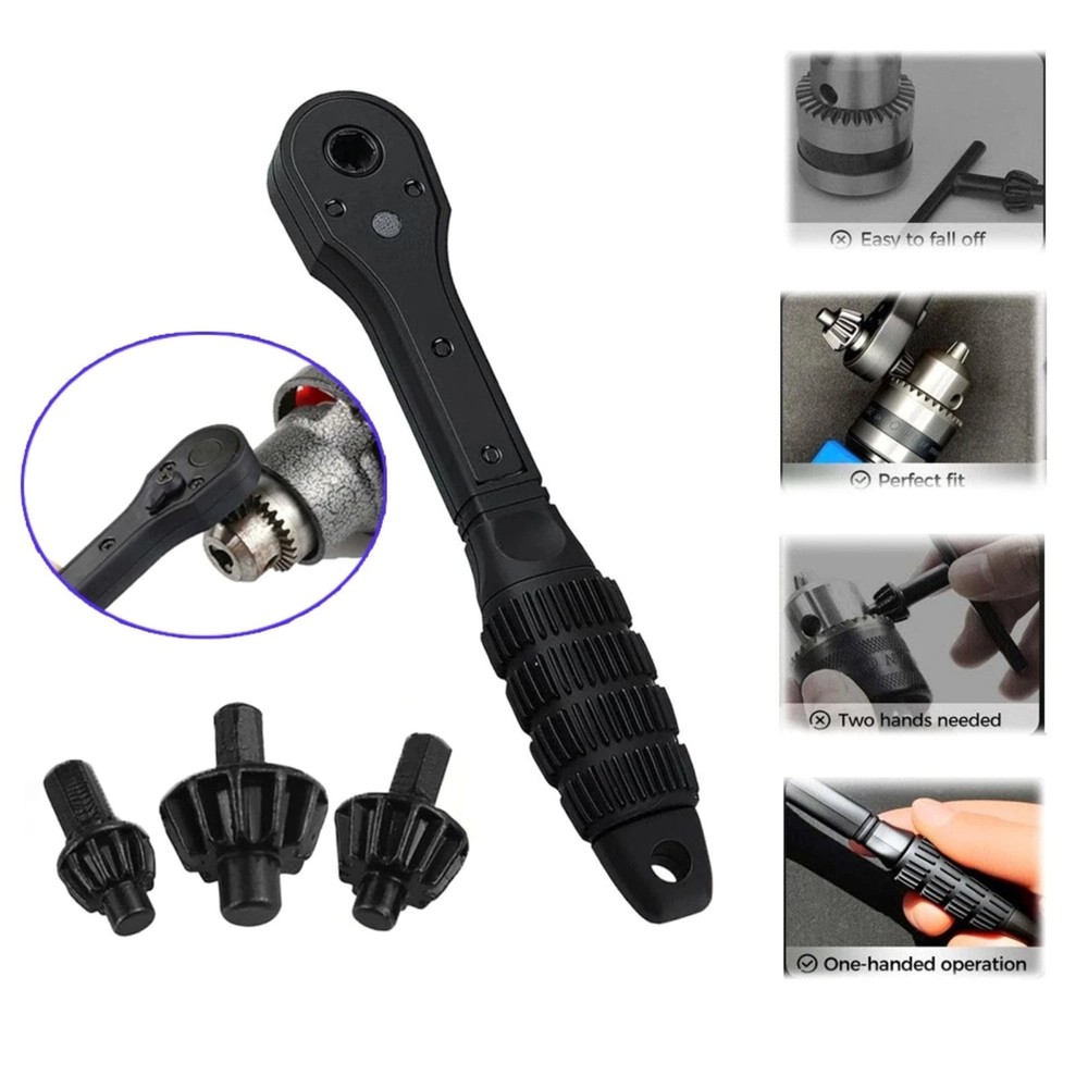 Universal 2-in-1 Ratchet Spanner Chuck Key Replacement Set for Various Drills