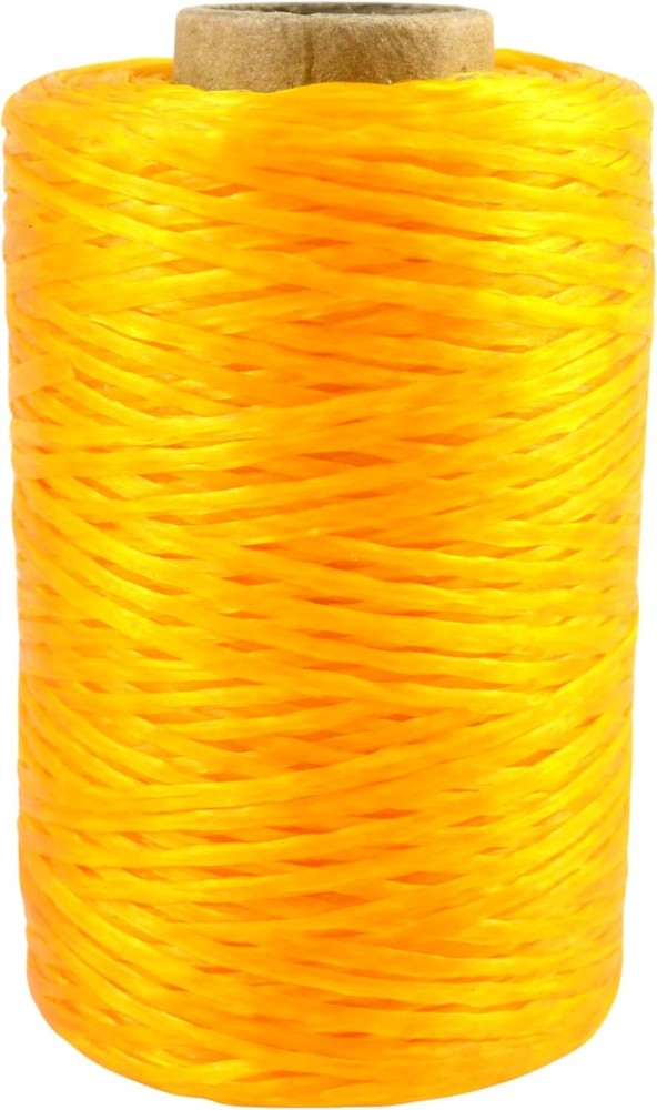 Kulay Artificial Deer Sinew Yellow Waxed Flat Polyester Thread for