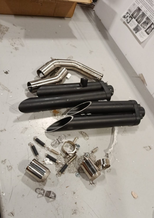 For Yamaha YZF R1 2009 -2014 Exhaust System Dual Exit Mid Pipe Black Mufflers