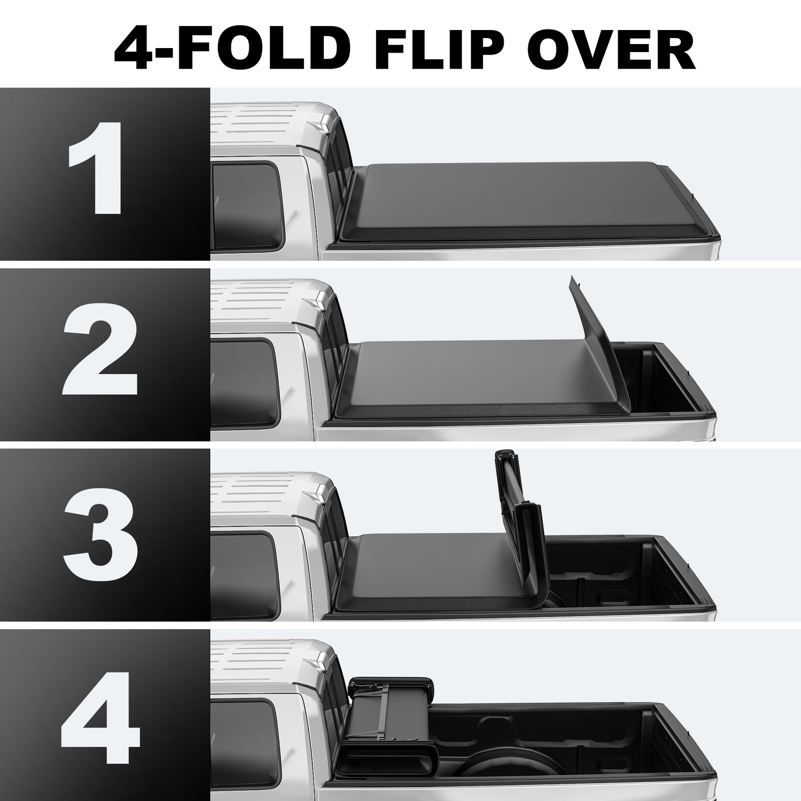 Tri-Fold 5.8FT Truck Bed Tonneau Cover For 07-13 Chevy Silverado GMC Sierra 1500