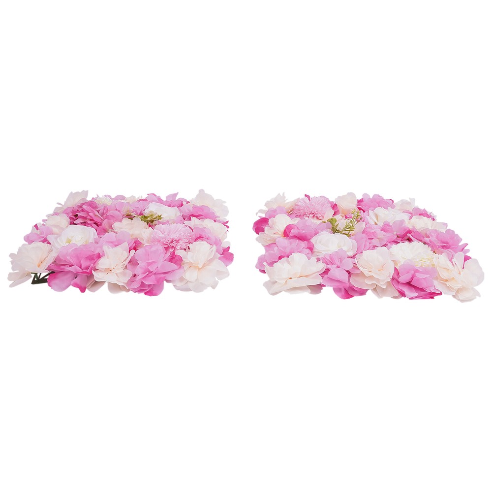 12pcs Artificial Flower Wall Panel Wedding Background Silk Rose Mat Floral Pad