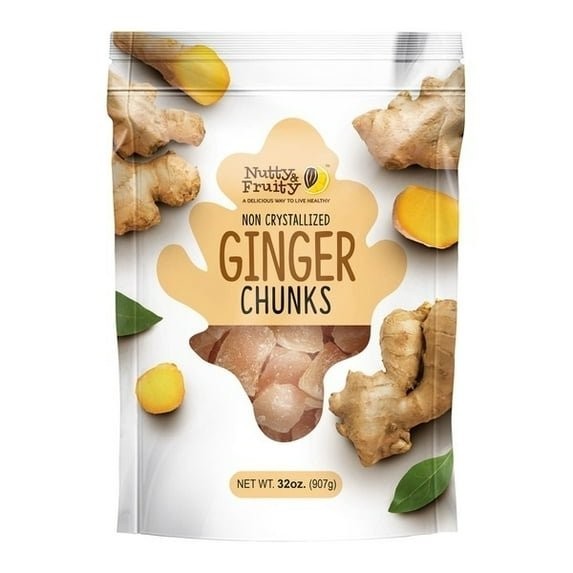 Nutty & Fruity Ginger Chunks Dried Non Crystallized 32 oz