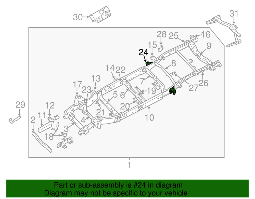 Genuine Nissan Frame Rail Bracket E0381-1PAMA