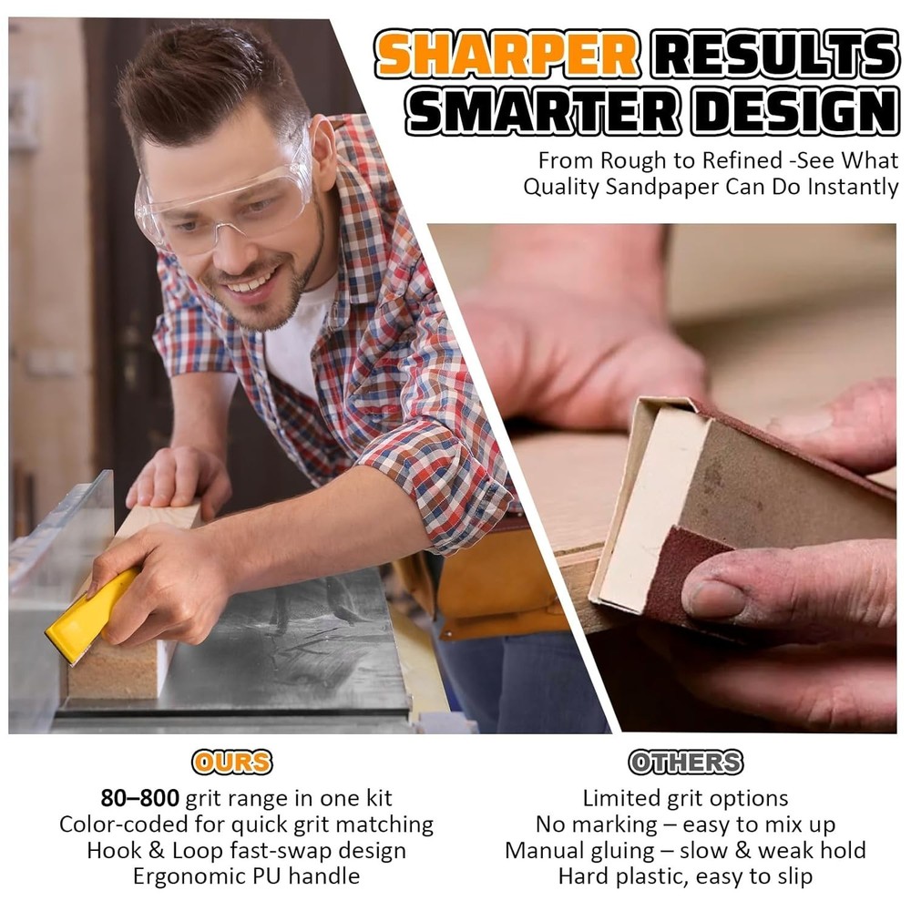 54PCS Micro Sander, Detail & Mini Sander Block – Precision Small Hand Sandin...