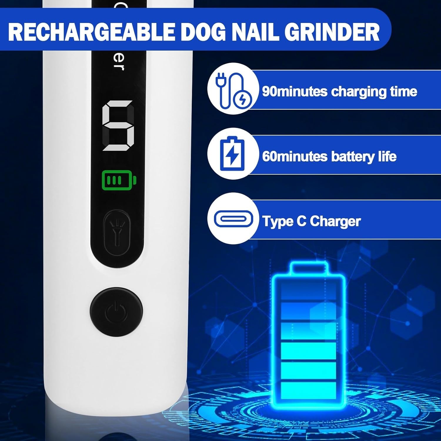 Upgraded Silent Groom Pro Nail Grinder Heusom Silent Grind Pro for Dogs Nail NEW