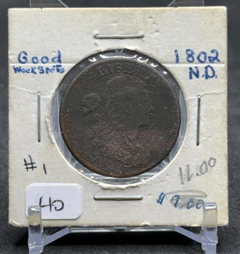 1802(?) Draped Bust Large Cent No Date 1c Copper - Decent Appeal!