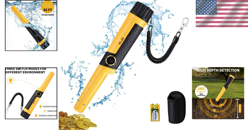 Pinpointer Wand: 5’’ Detection Depth, Lightweight & Fully Waterproof