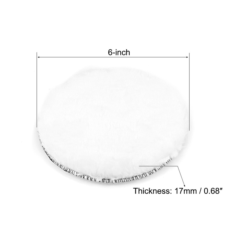 6-Inch Wool Polishing Pad Hook and Loop Buffing Wheel 8 Pcs