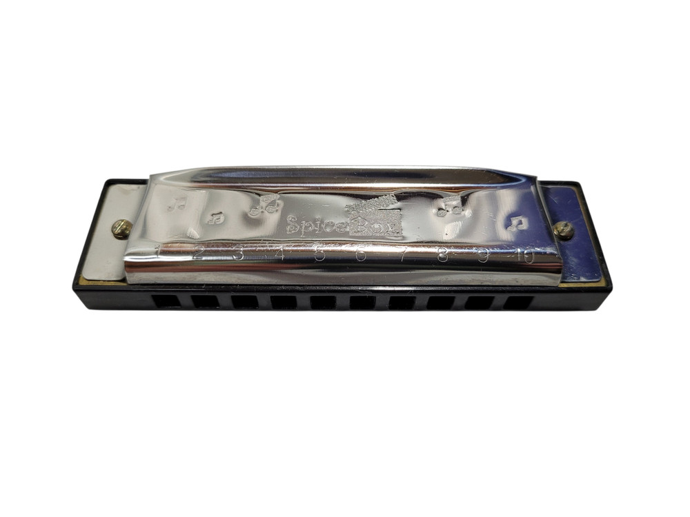 Spice Box Harmonica Key of CNo Case Beginner Silver Chrome Harmonica