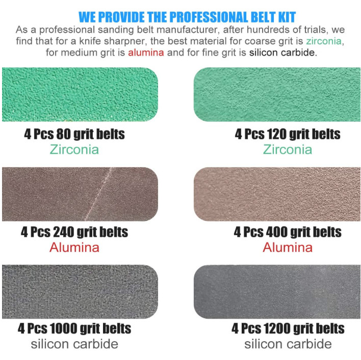 24 Pack 1/2" x 12" Replacement Sharpening Belt Kit for Official Work Sharp...