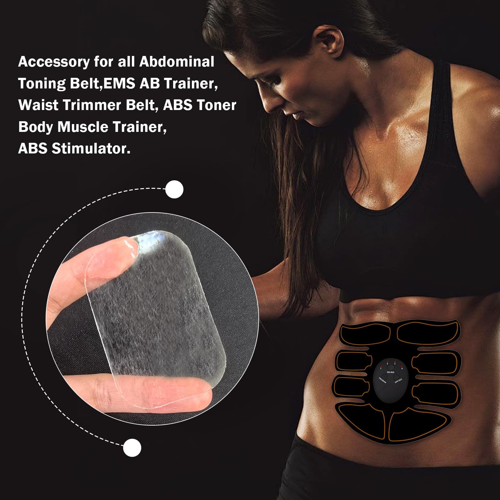 50 Pcs/25 Packs Gel Pads for Muscle EMS Abdominal Belt Medium, Blue